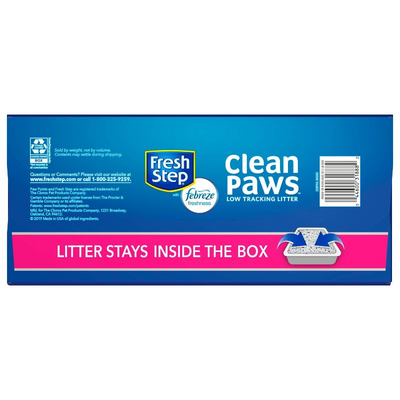 Fresh Step Clean Paws Multi-Cat with the Power of Febreze Scented Clumping Cat Litter - 22.5lbs