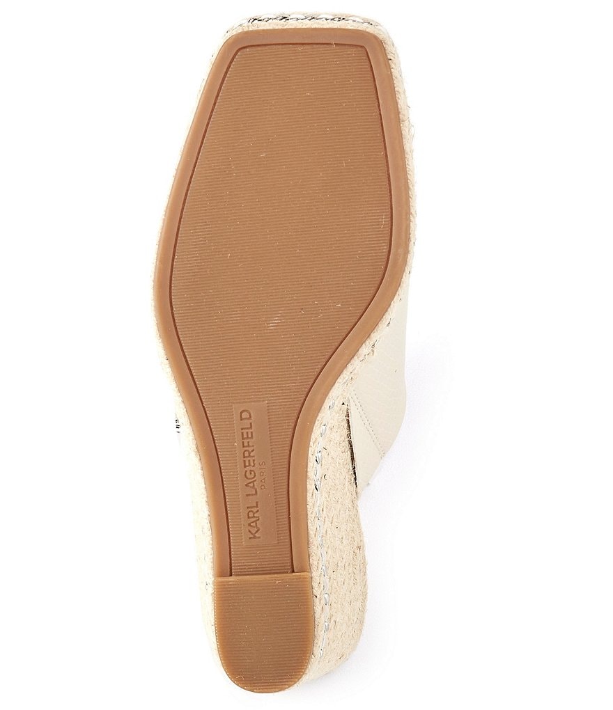 KARL LAGERFELD PARIS Corissa Embossed Snake Espadrille Wedges