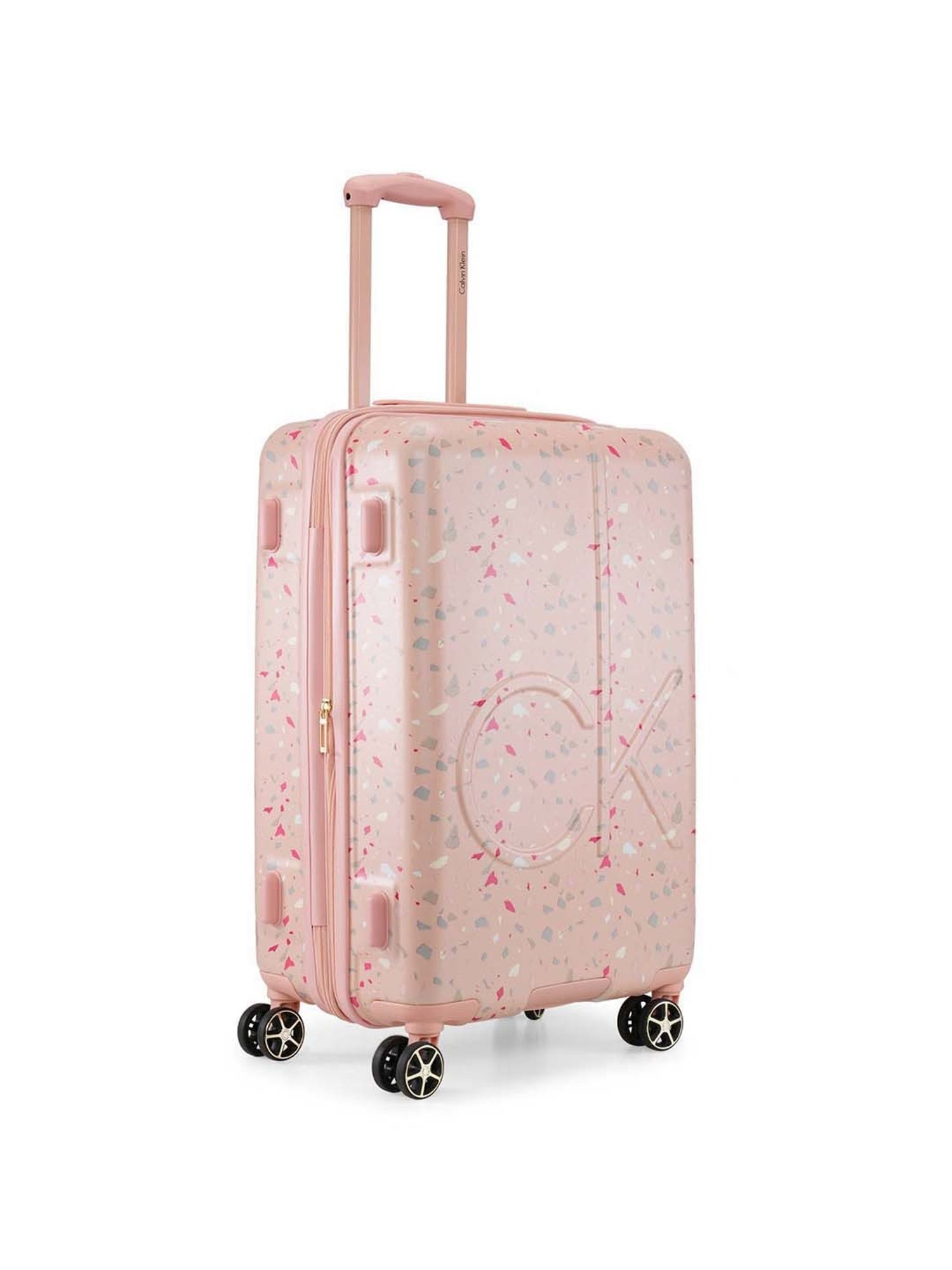 Calvin Klein Terrazzo Island Dusty Pink ABS Hard Medium Trolley - 24 cms