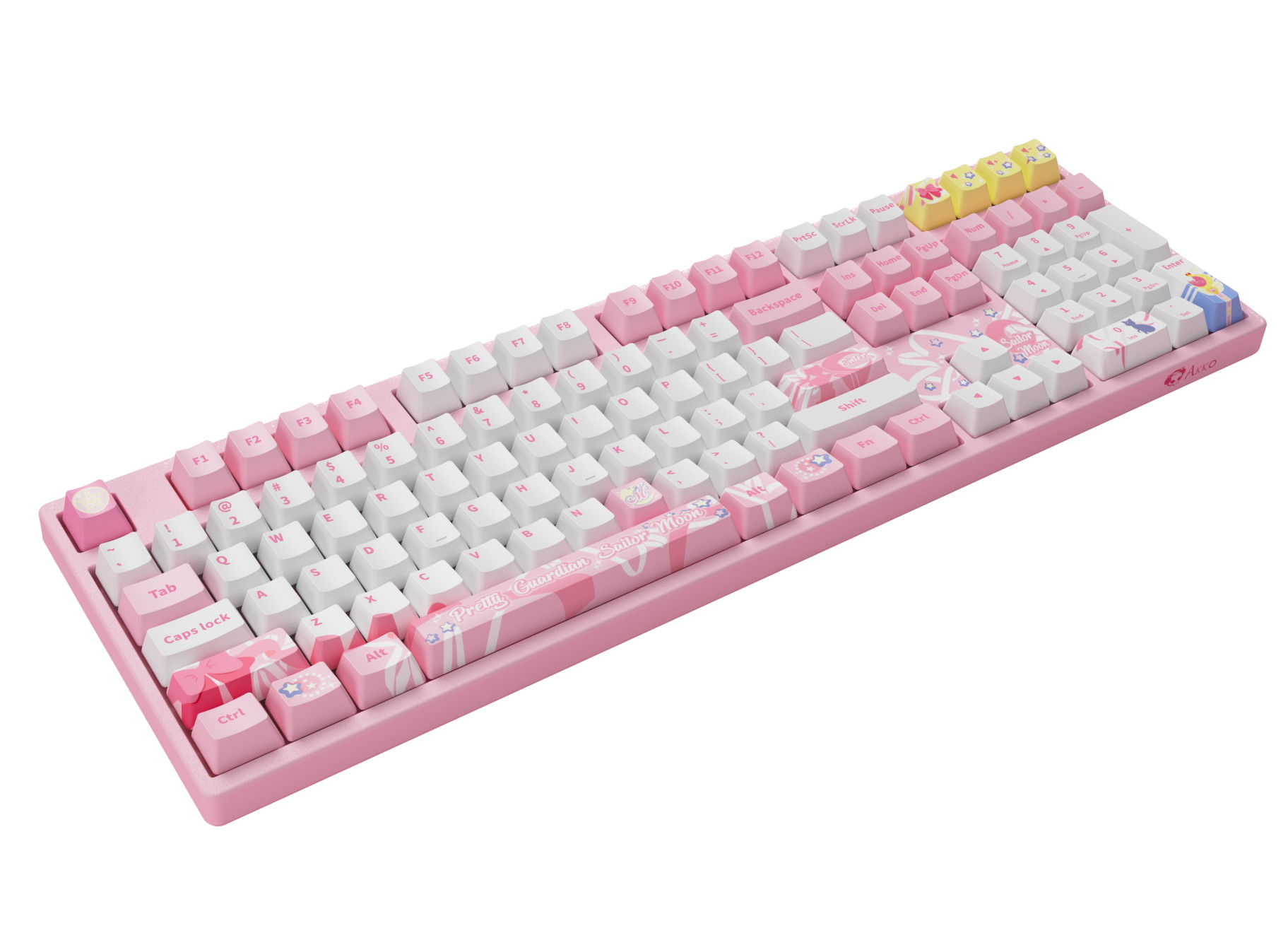 Akko 3108V2 Sailor Moon Gaming Mechanical Keyboard Pink Switch Double Shot Dye Sub PBT Keycaps NKRO Detachable USB Type-C Pink Cat Paw