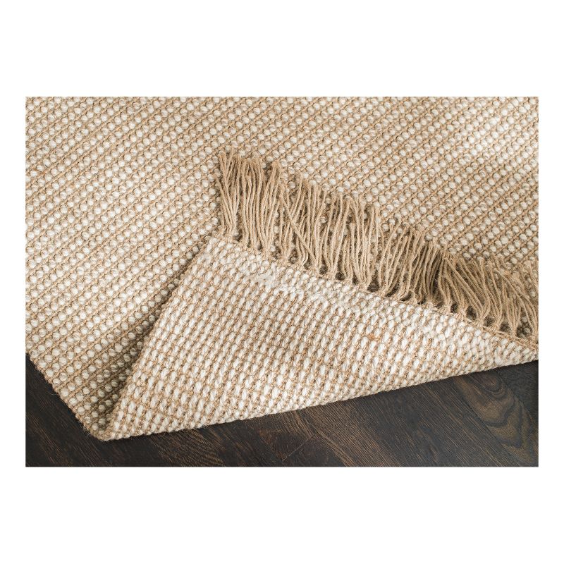 Beige Solid Woven Area Rug 5'X8' - Anji Mountain