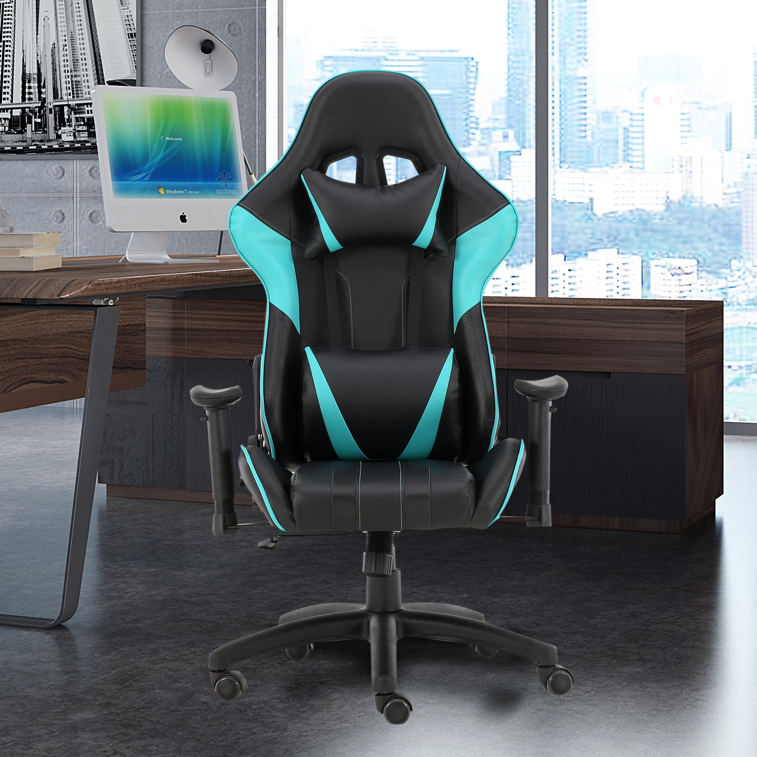 Office Chairs, Office Swivel Chairs, with headrest and Lumbar Pillow
