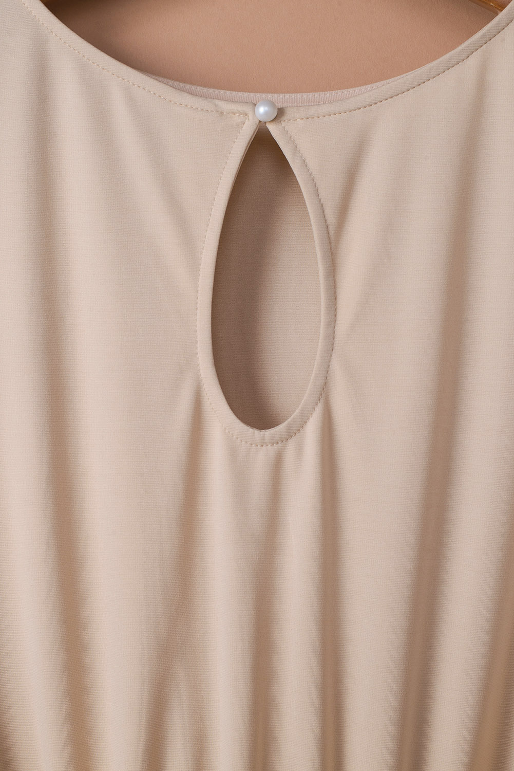 Rose Tan Solid Self Tied Straps Pleated Wide Leg Jumpsuit