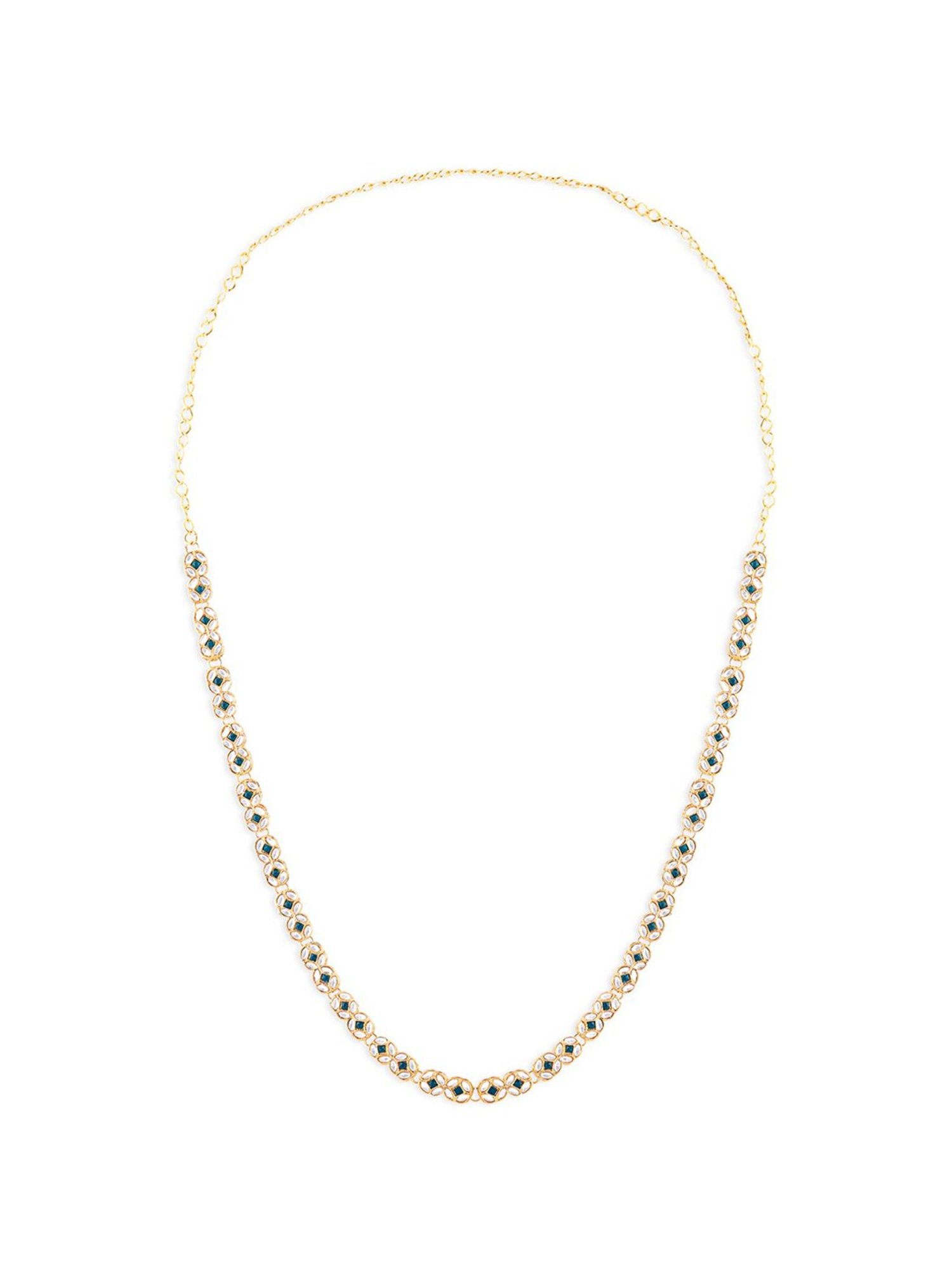 Zaveri Pearls Green Dazzling Kundan Embellished Sleek Bridal Kamarbandh-ZPFK16128