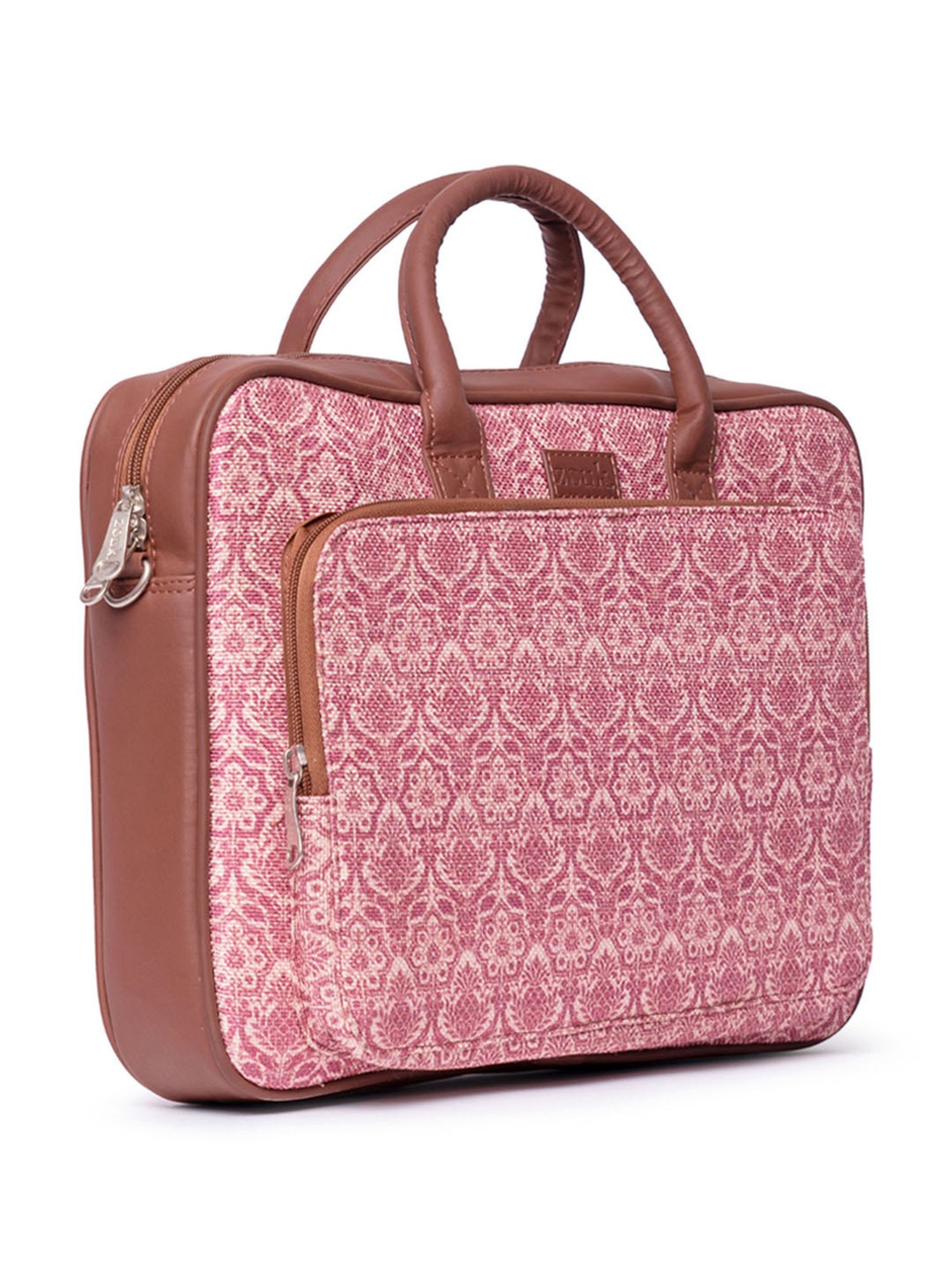 ZOUK Madurai Blossoms Pink Printed Laptop Messenger Bag