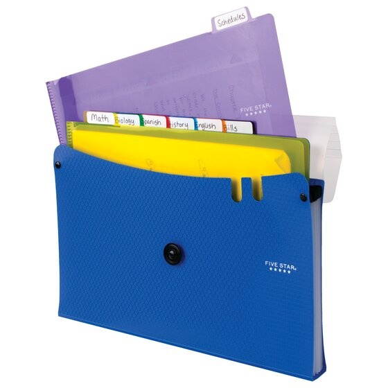 Five Star 7-Pocket Expanding File with Removable Files 8 12 x 11 Cobalt Blue -