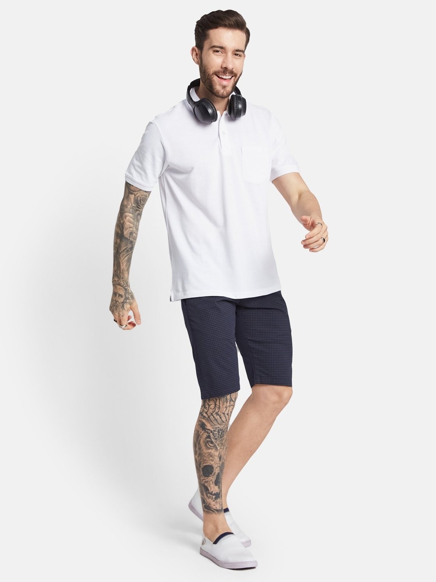 Octave White Regular Fit Polo T-Shirt