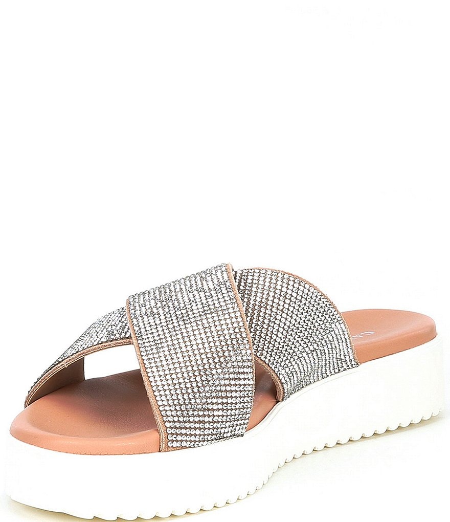 Carvela Kryptonite Jewel Encrusted Suede Platform Slides