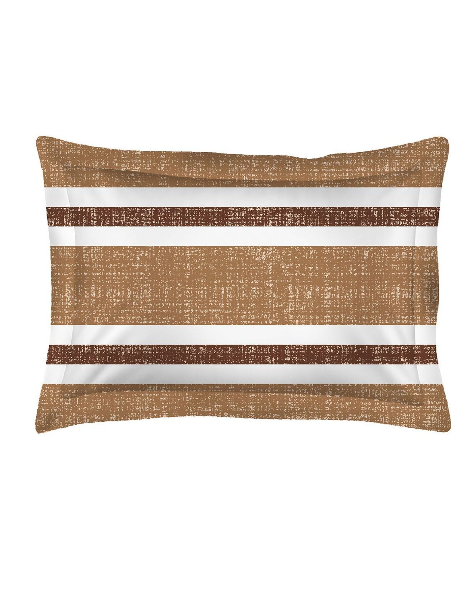 Boutique Living Wizard Stripes Brown 146 TC Cotton Single Bed Sheet with 1 Pillow Cover