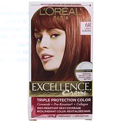 EXCELLENCE CREME PERMANENT HAIR COLOR - # 6R LIGHT AUBURN