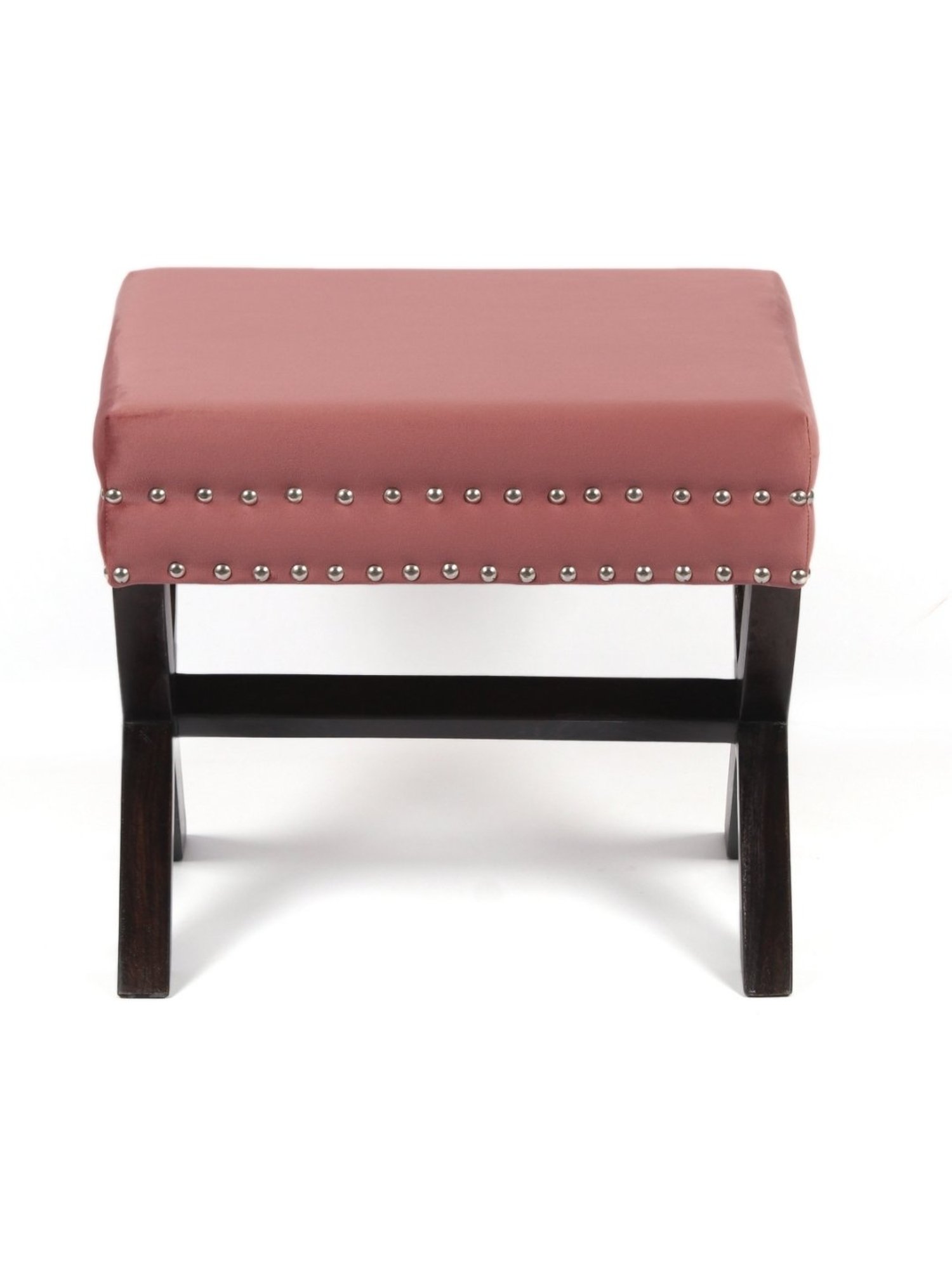 Ikiriya Rosslyn Solid Pink & Brown Wood Stool