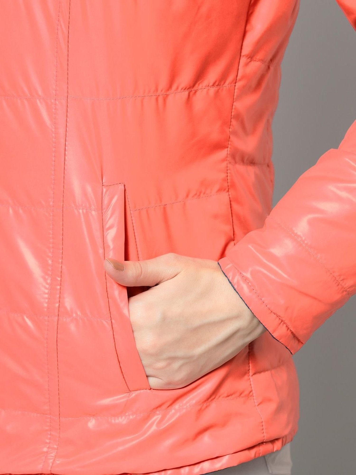 PURYS Coral & Grey Reversible Jacket