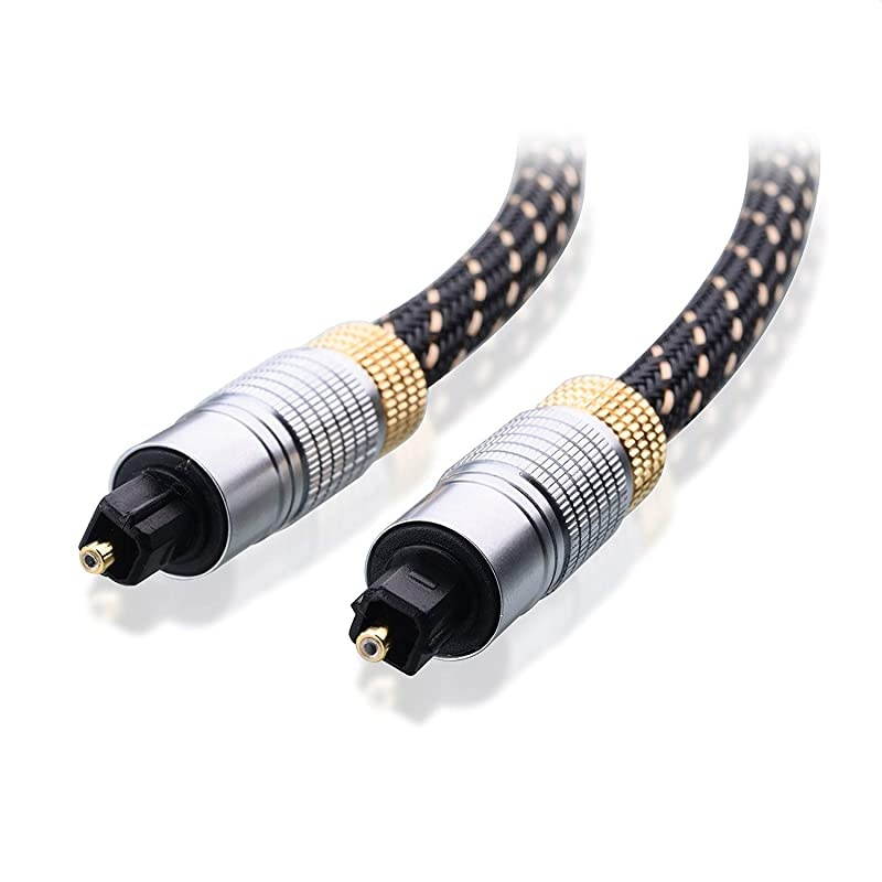 2Pack Toslink Toslink Optical Digital Optical Audio 6 Feet with Metal Connectors and Braided Jacket