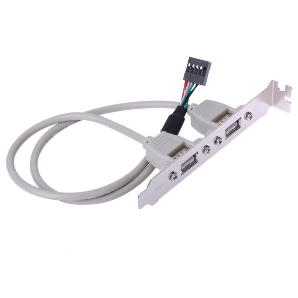 External 2 Ports USB Rear Panel Bracket Motherboard Cable USB 2.0 Connector Cable Adapter Computer Accessories White