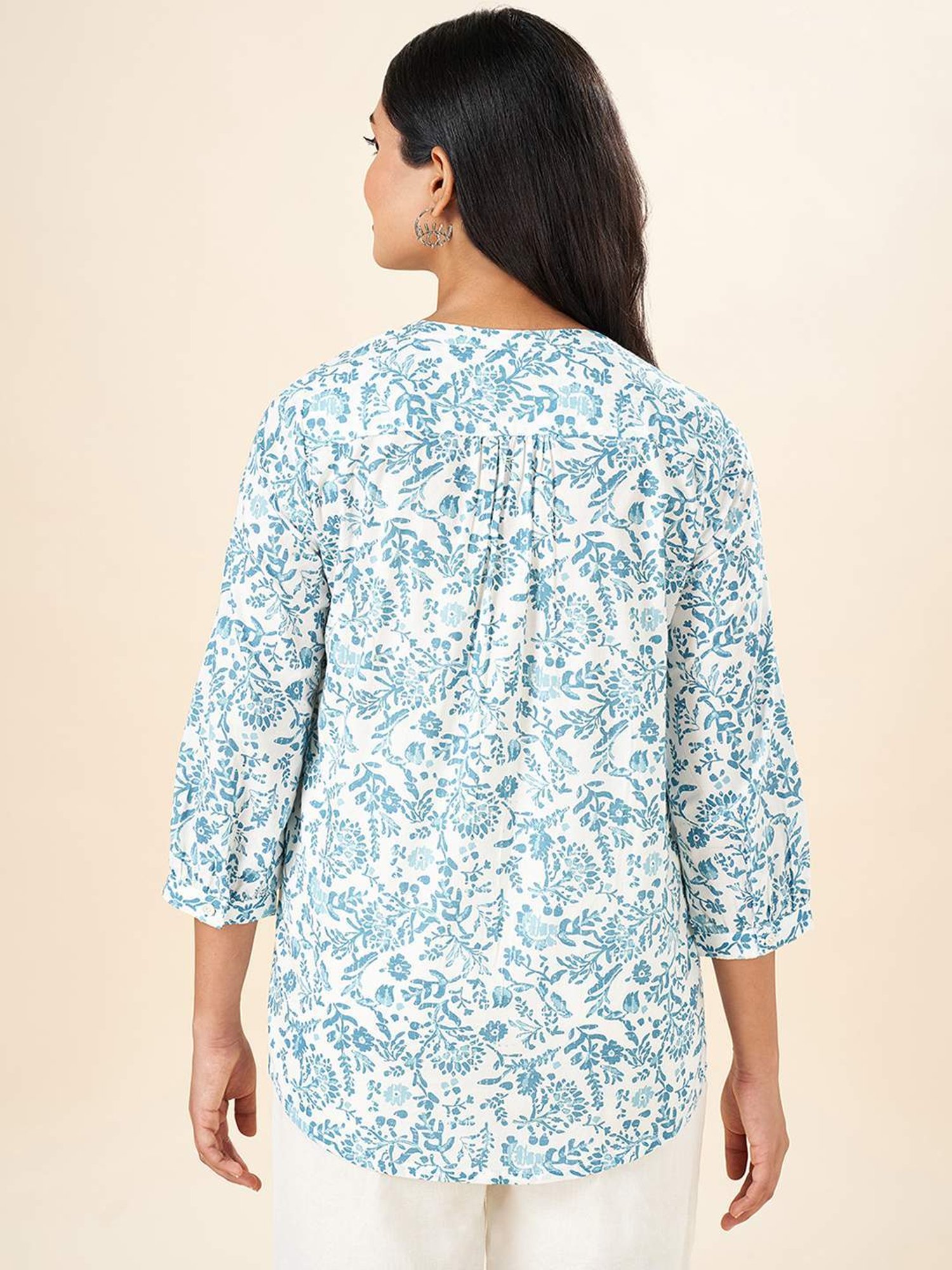 Akkriti by Pantaloons White Floral Print Tunic