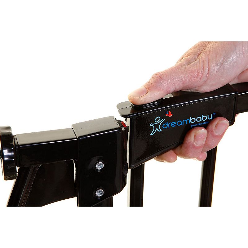 Dreambaby L790B Chelsea 38-53 Inch Wide Auto-Close Baby & Pet Wall to Wall Safety Gate with Stay Open Feature for Doors, Stairs, and Hallways, Black