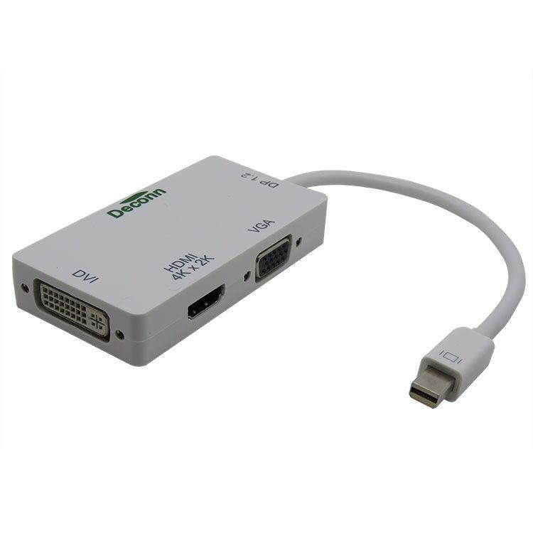 Mini DP Displayport Thunderbolt to DVI VGA HDMI 4K Cable Adapter for Apple MAC