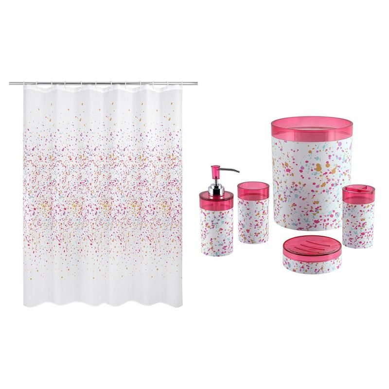 6pc Confetti Bath Set Pink - Allure Home Creations