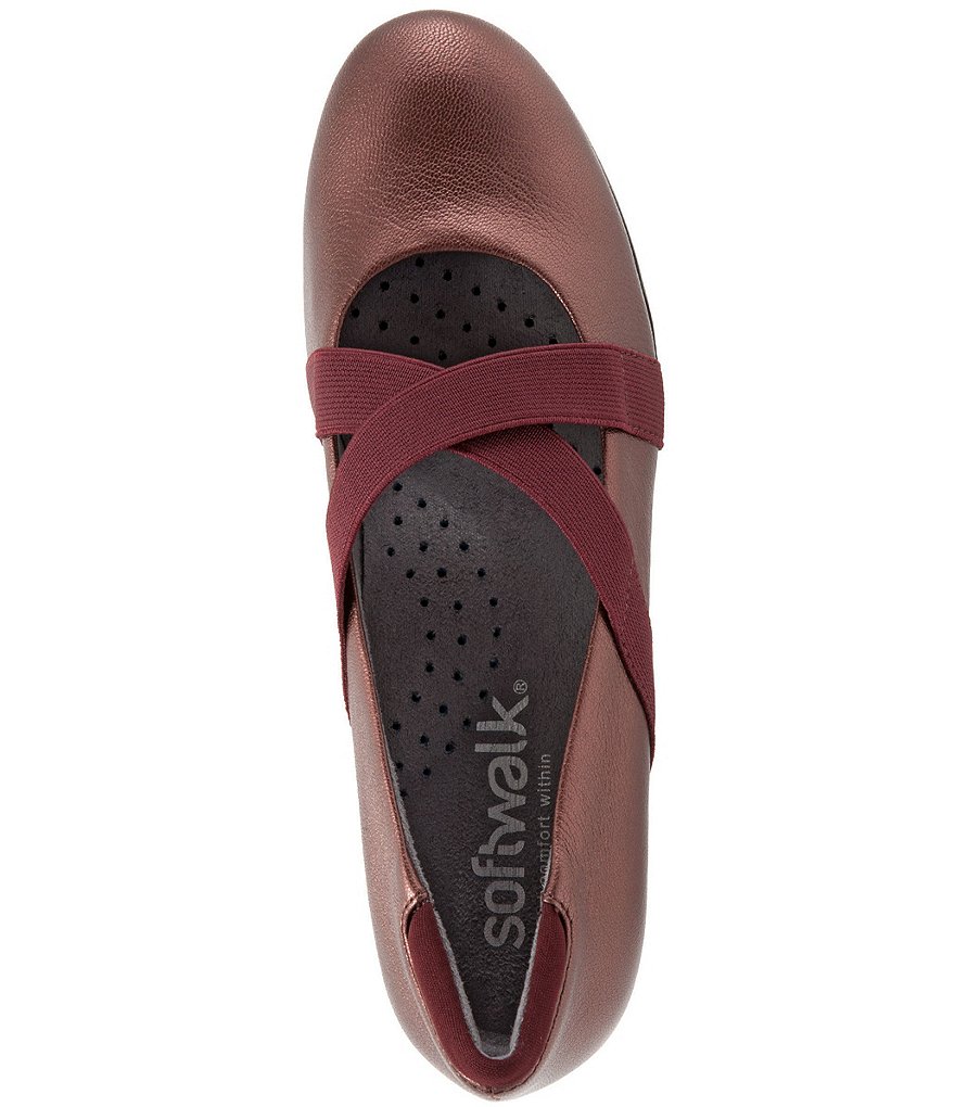 SoftWalk Waverly Leather Criss Cross Elastic Strap Slip-Ons