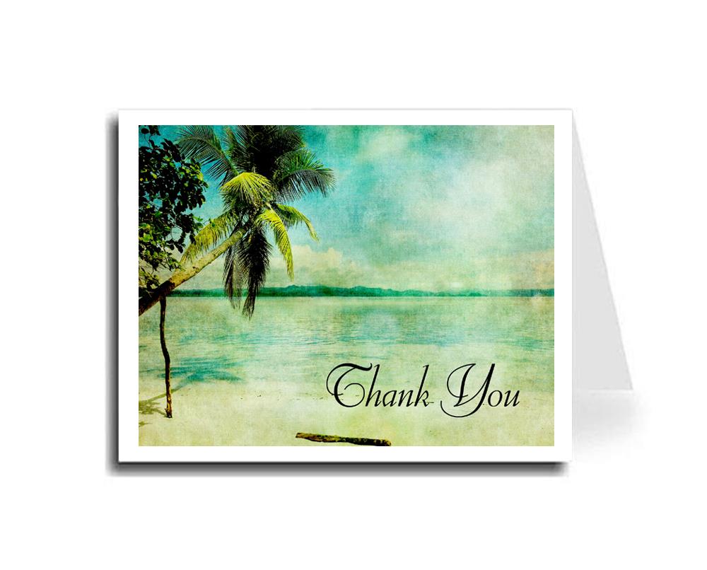 Artisan Decor Vintage Beach Thank You Card Set of 20 (Florentine Cursive Font)