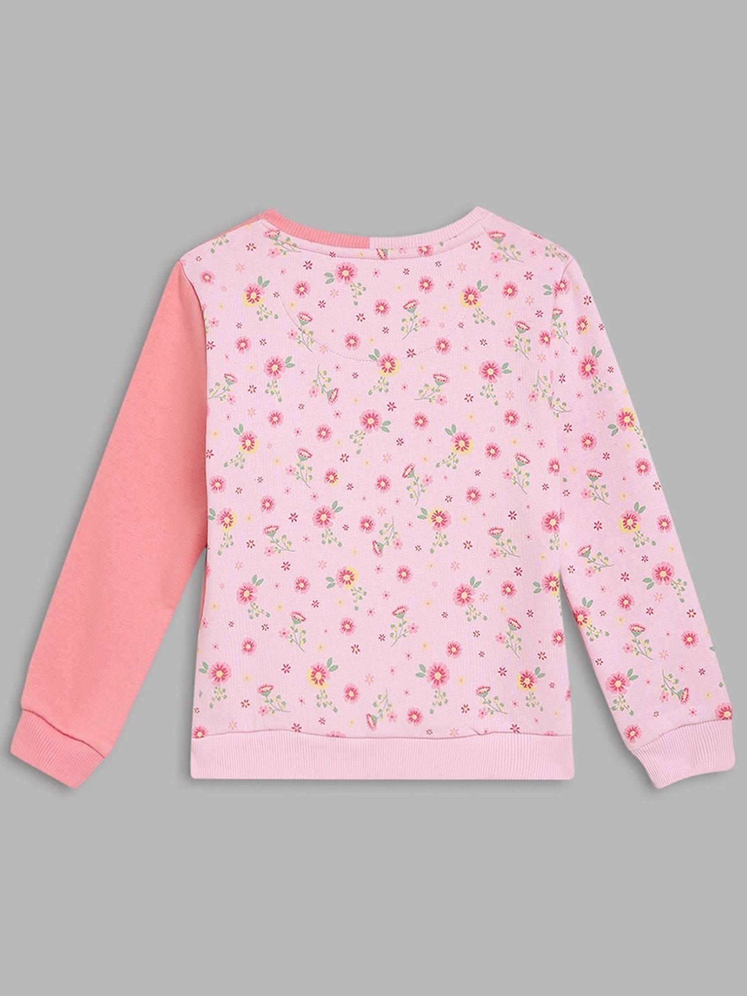 KIDS ONLY Blue Cotton Embroidered Full Sleeves Sweatshirt