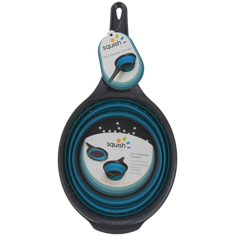 Squish 2qt Collapsible Colander Teal/Gray