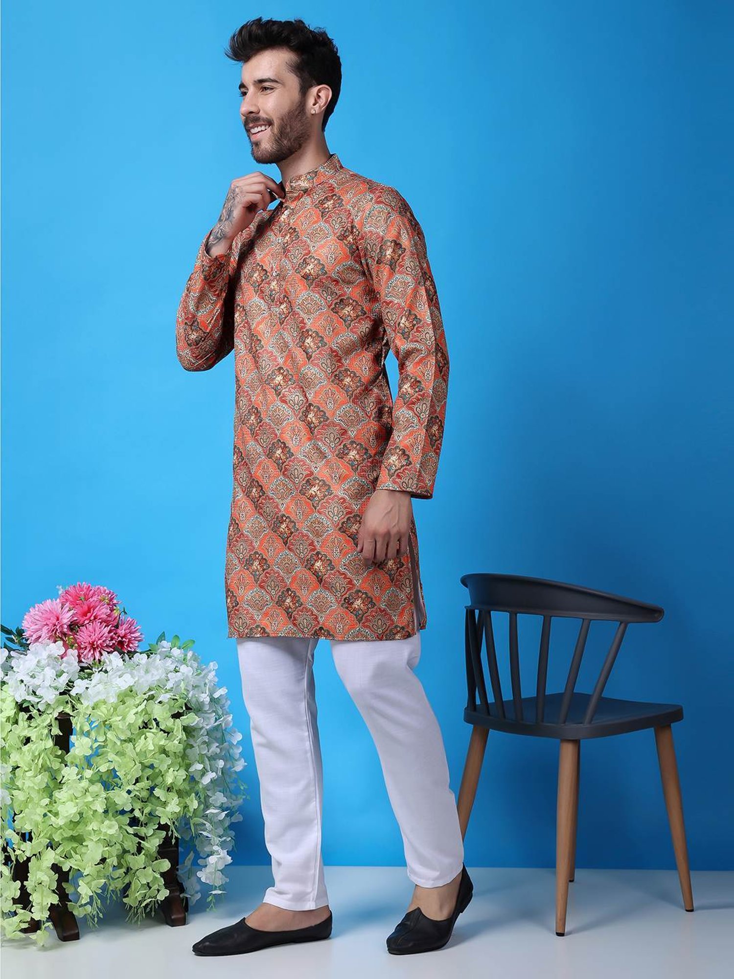 Hangup Multicolored Regular Fit Printed Kurta Bottom Set