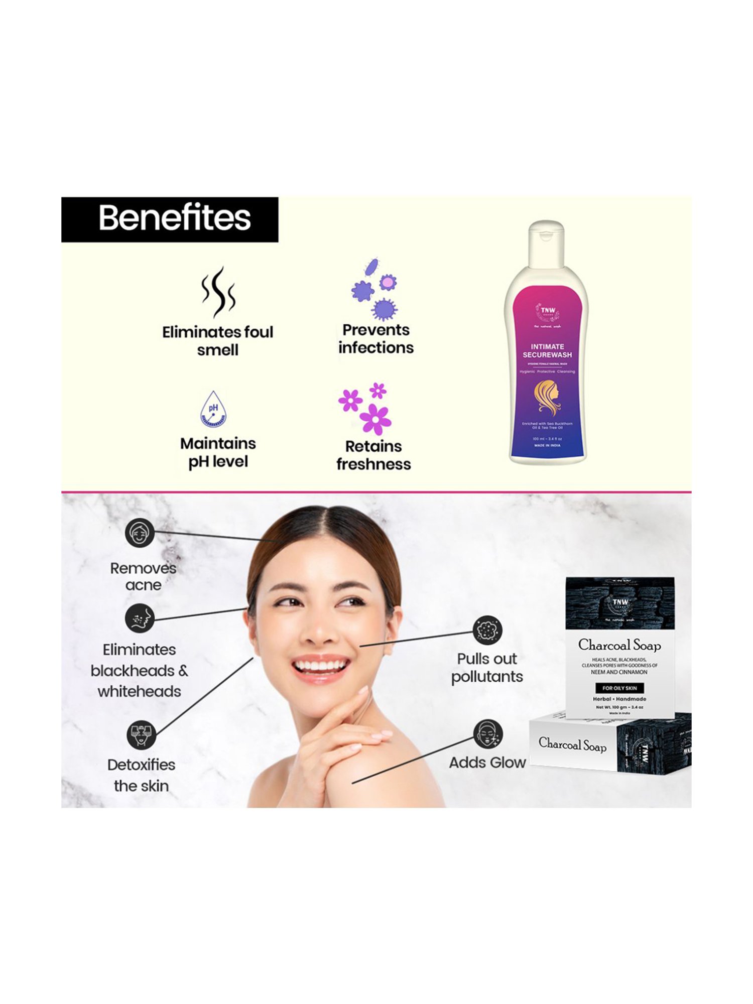 TNW-The Natural Wash Charcoal Soap & Intimate Wash