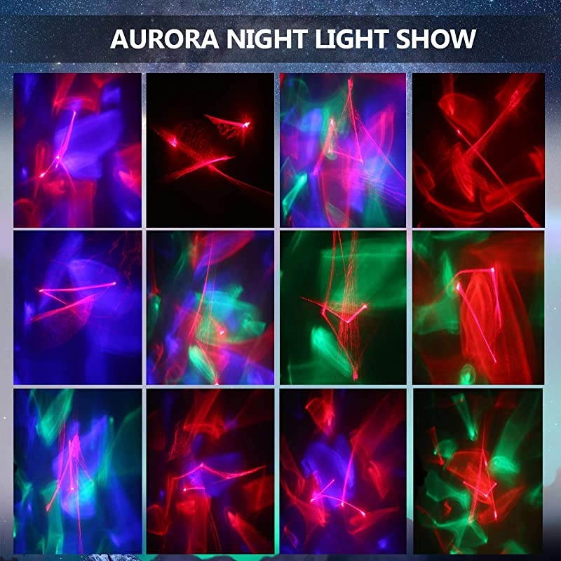 Night Light LED Projector Night Lamps with Remote 8 Mode Lighting Shows Built in Speaker and Timing Mood Relaxing Soothing Night Light for Baby Kids Adults UL Adapter