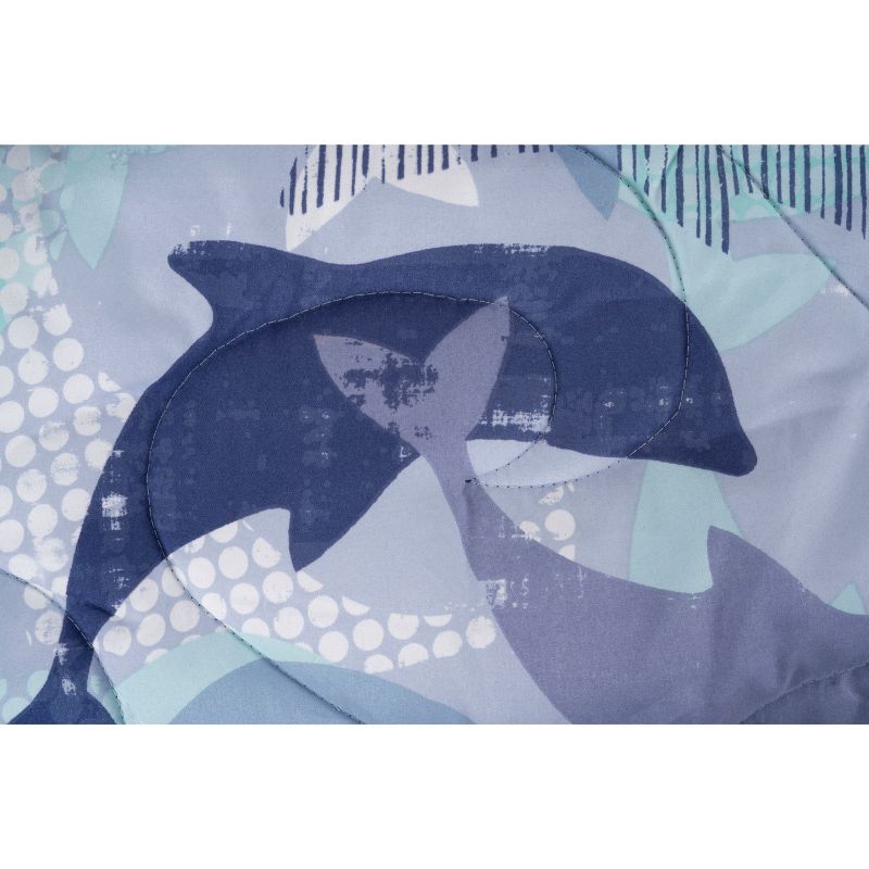 Twin Life's Porpoise Reversible Comforter With Sham Blue - Crayola