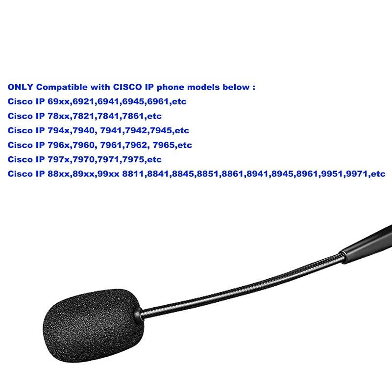 Headset with RJ9 Plug for Cisco IP Phones 7940 7960 7970 6921 Series 881188418851886189418945896199519971 etc