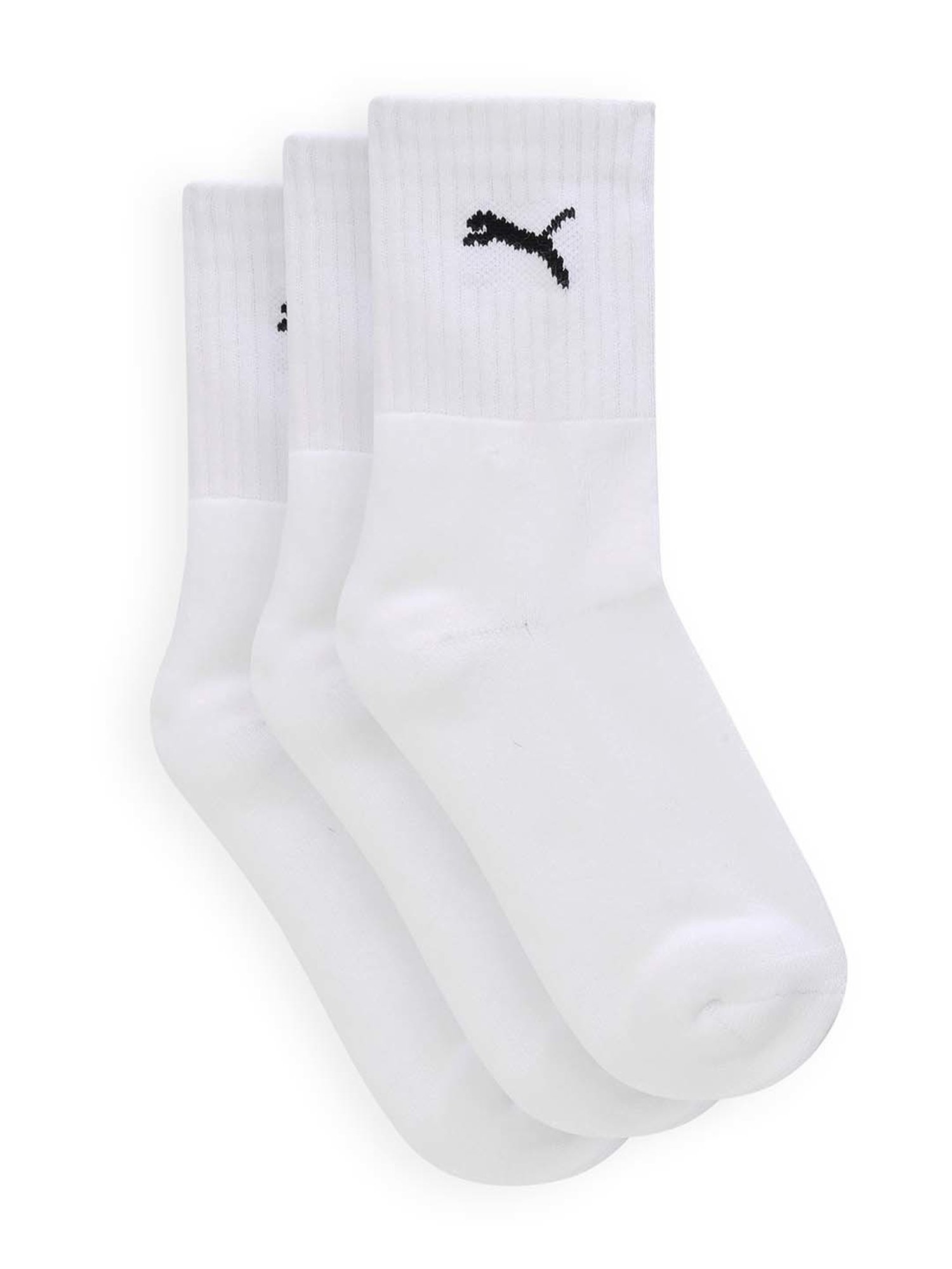 Puma White Cotton Logo Socks - Set of 3