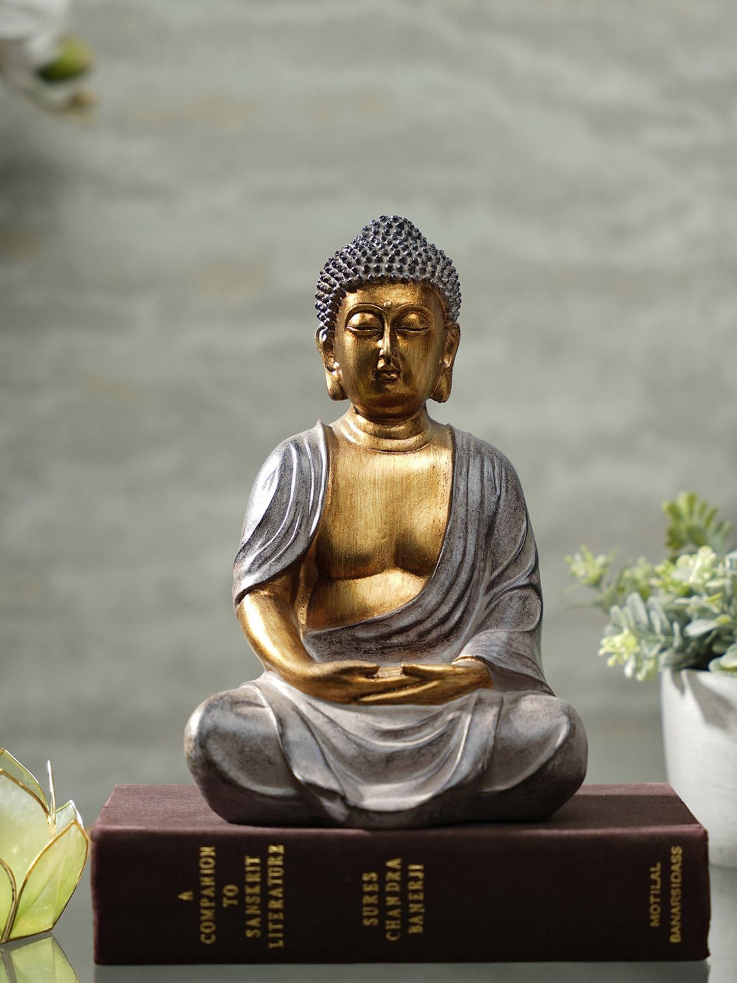 Pure Home and Living Gold Polyresin Textured Sculptures and Figurines