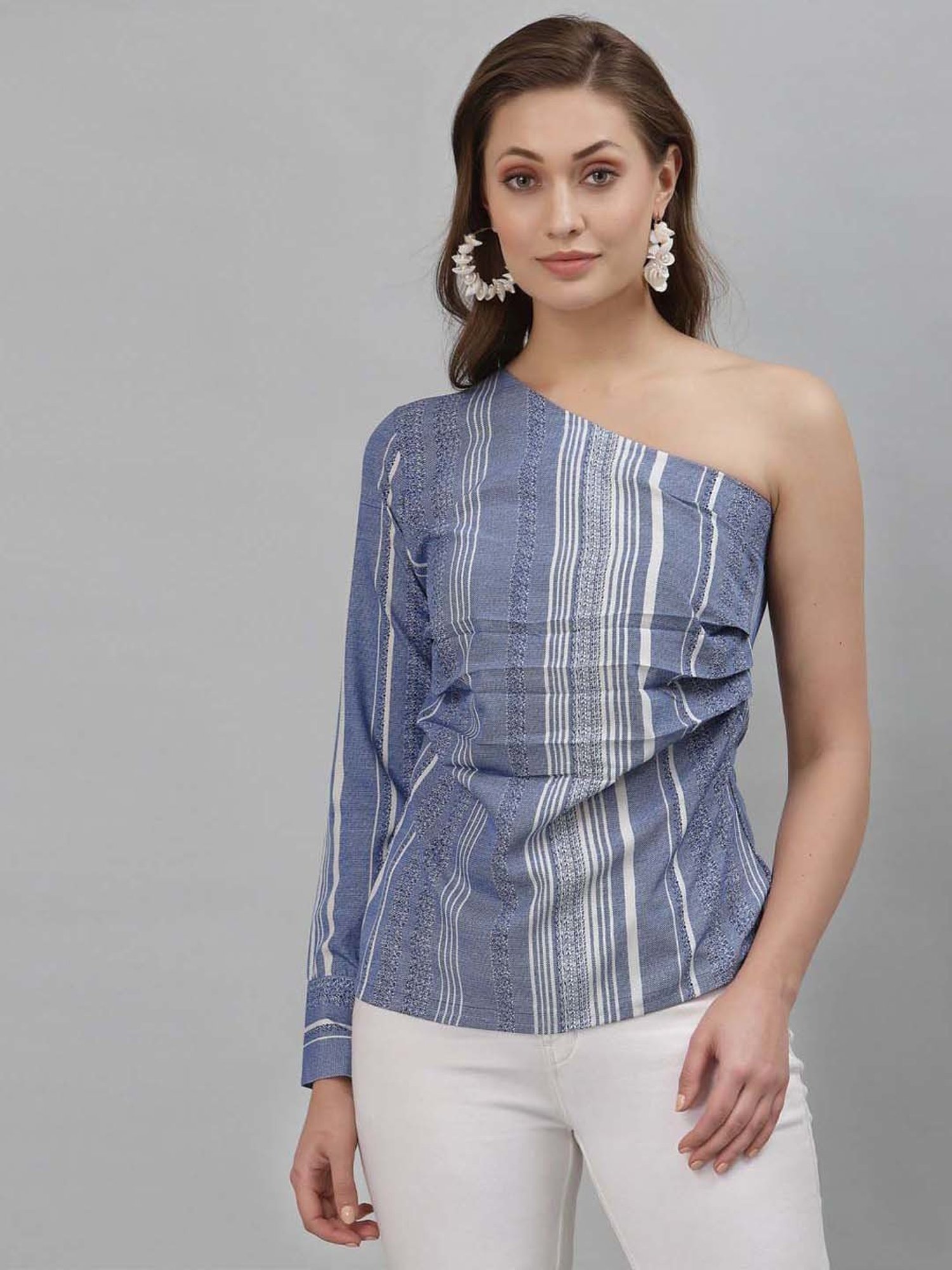 SELVIA Grey Printed Top