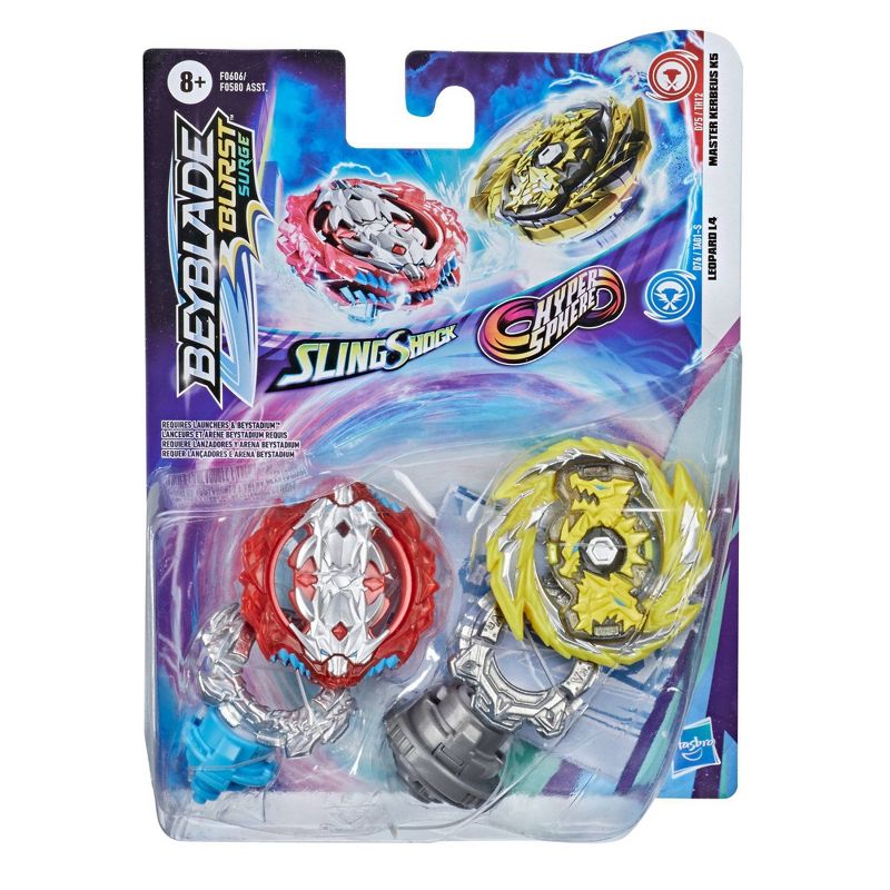 Beyblade Burst Surge Dual Collection Pack Master Kerbeus K5 and Leopard L4