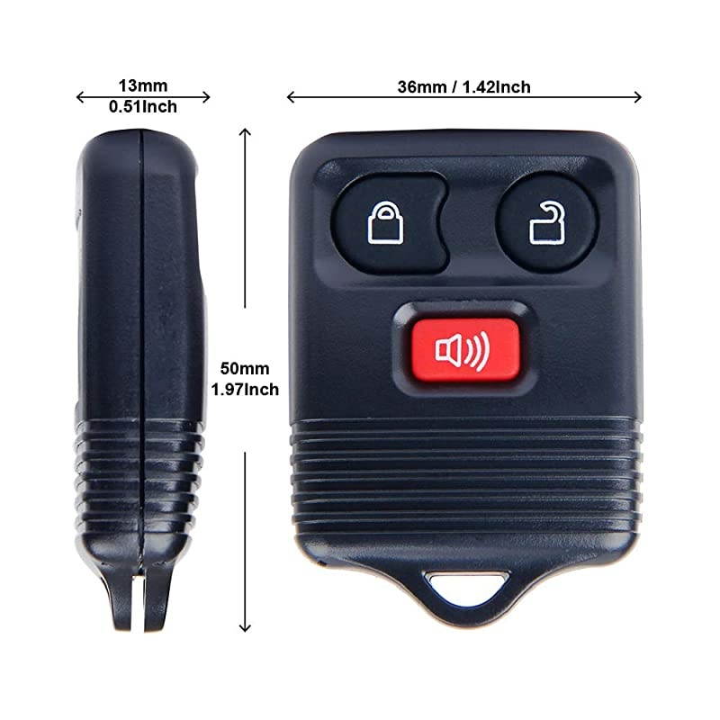 2 Replacement Keyless Entry Remote Key Fob Clicker Transmitter for Ford 19982016 F150 F250 F350 Mazda Mercury Lincoln 3 Button