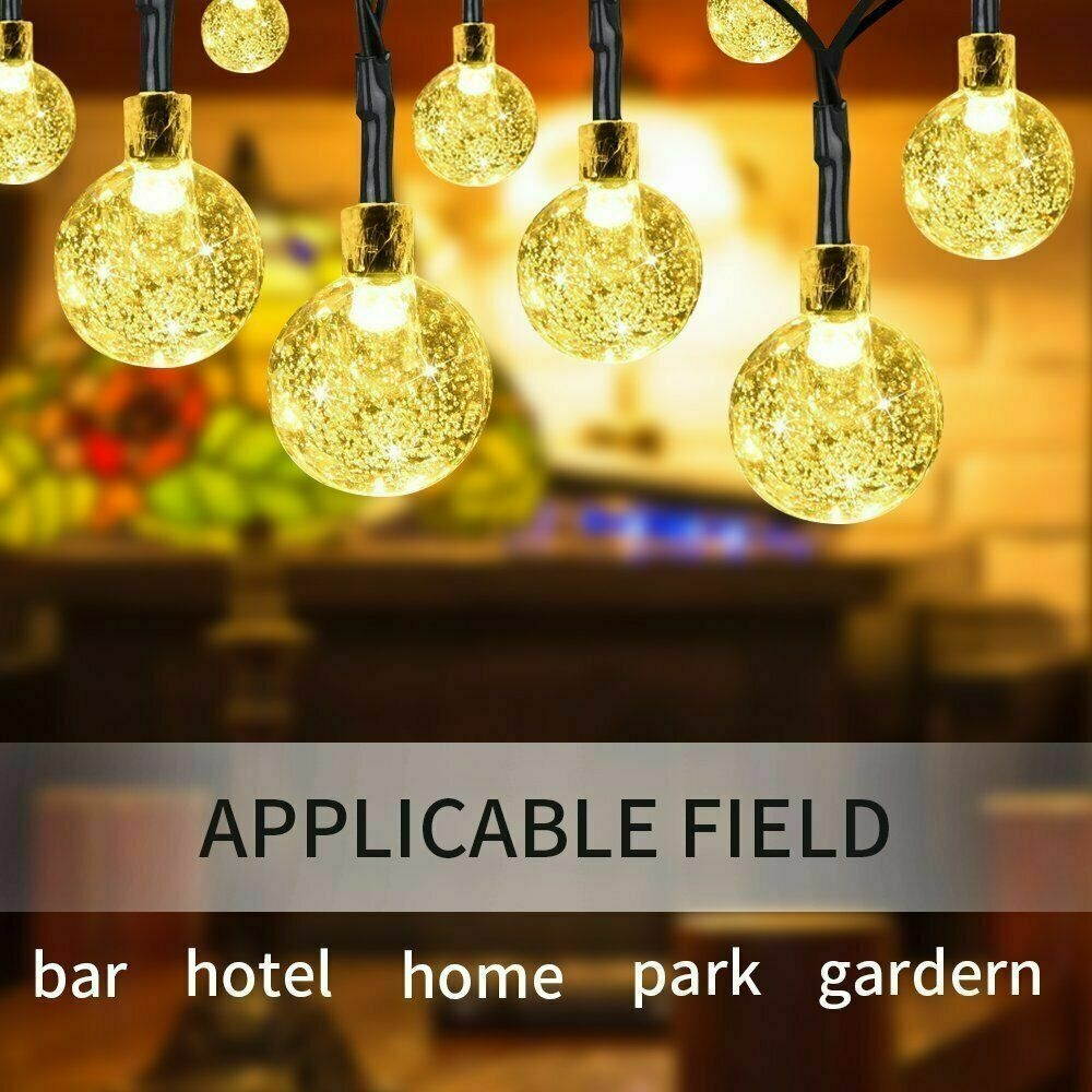 Solar Powered 30 LED String Light Garden Path Yard Decor Lamp Outdoor Waterproof