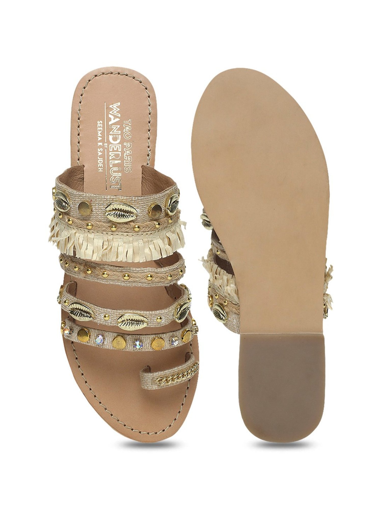 Tao Paris Women's Fez Beige Toe Ring Sandals