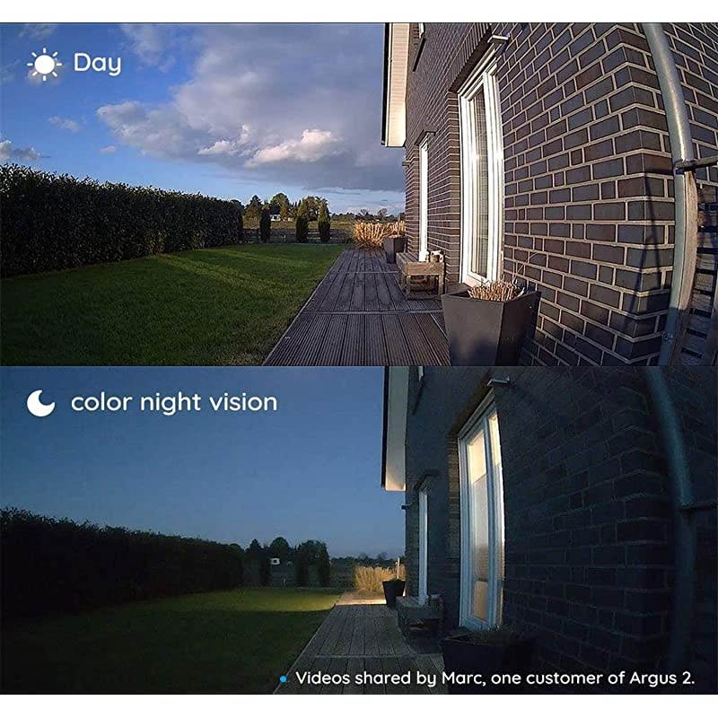 Battery Powered Security Camera System Wireless Solar Rechargeable 1080p HD WiFi Home Surveillance Outdoor 2-Way Talk, Color Night Vision, Motion Alerts | Argus 2 (Pack of 2)