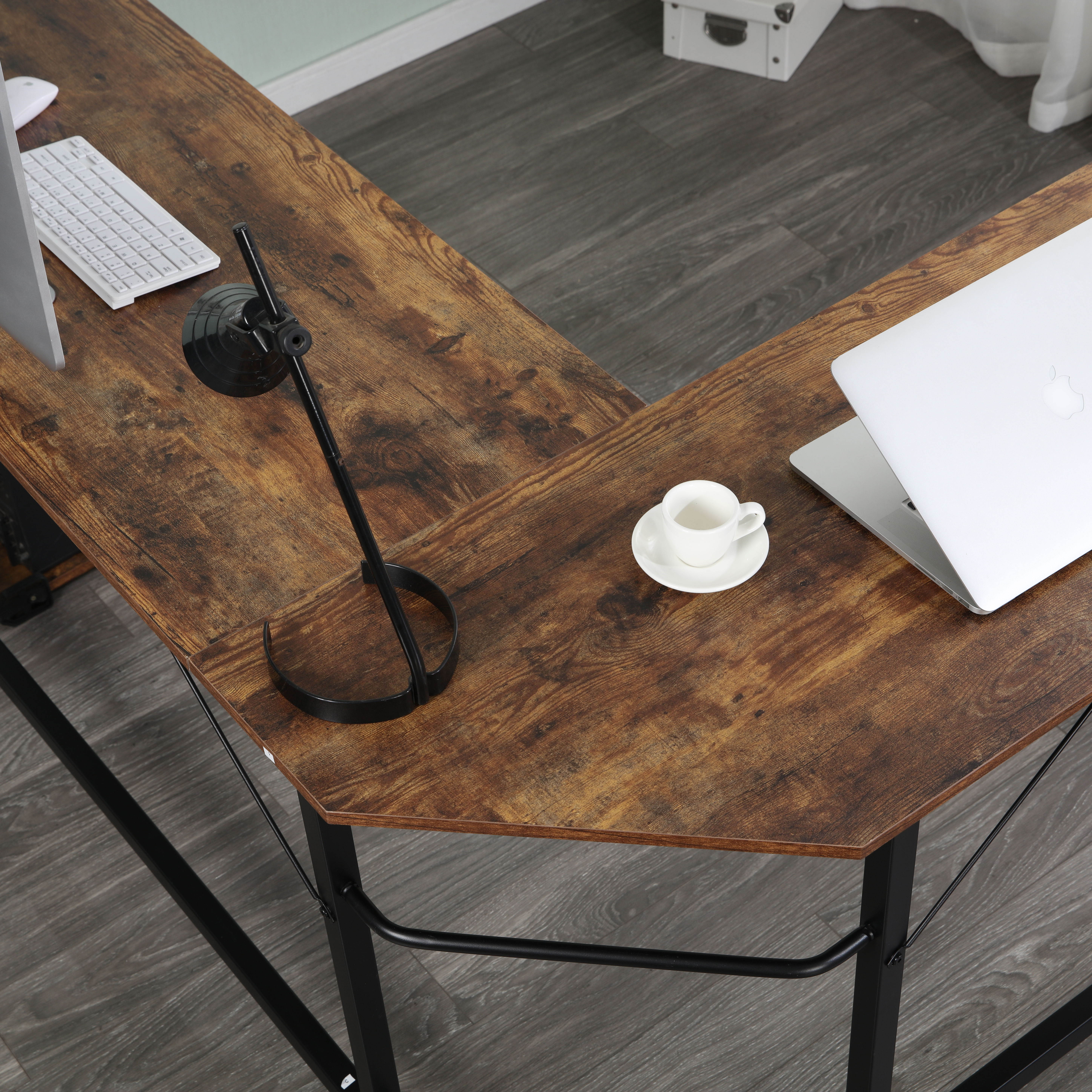 L-Shaped Desk Corner Computer Desk PC Laptop Desk Study Desk With CPU Storage Modern Desk With Large Workstation Weight Up To 450lbs Gaming Desk Home Office Desk