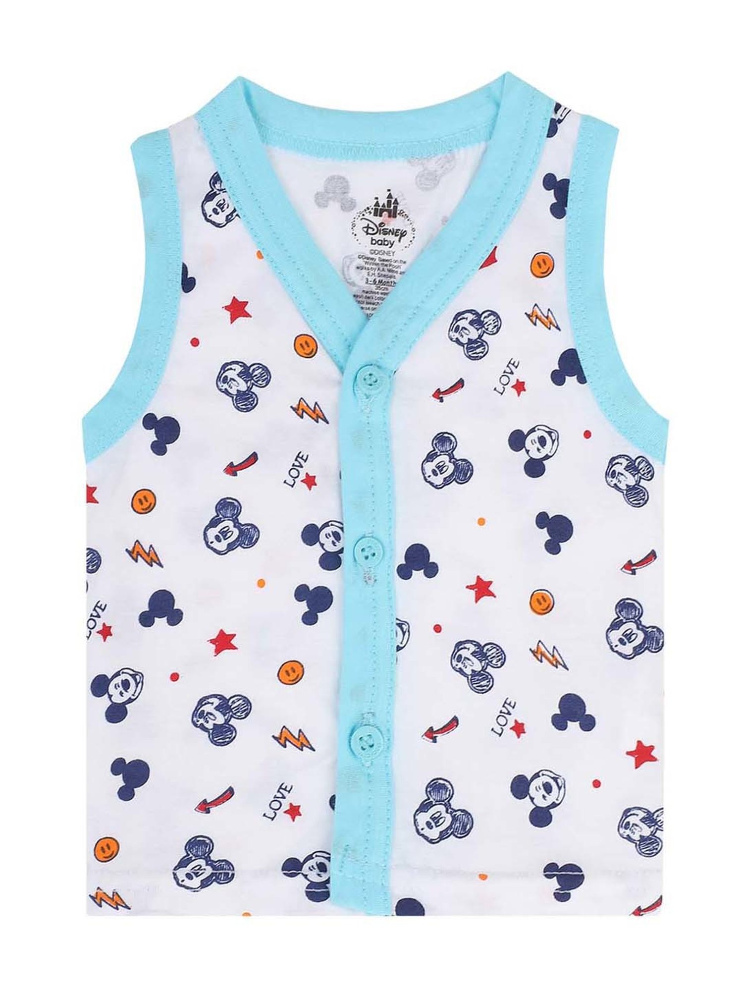 Bodycare Kids Multicolor Cotton Printed Vest (Pack of 3)