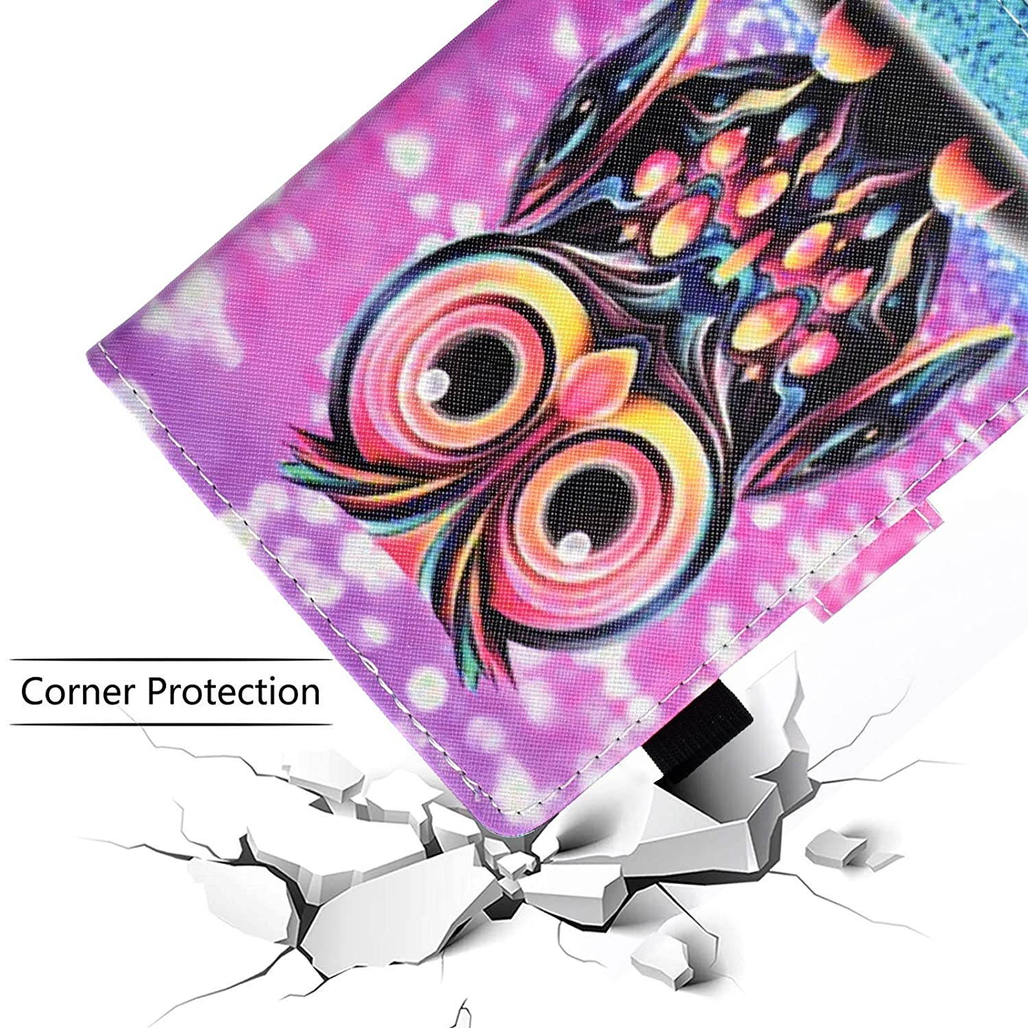 Dteck Case for Amazon Kindle Paperwhite (6 Inch, Includes 10th Generation, 2019 2018 2017 2016 2015 2014 2013 2012) - Cute Cartoon Slim Lightweight Leather Wallet Smart Flip Folio Cover (Lovely Owl)