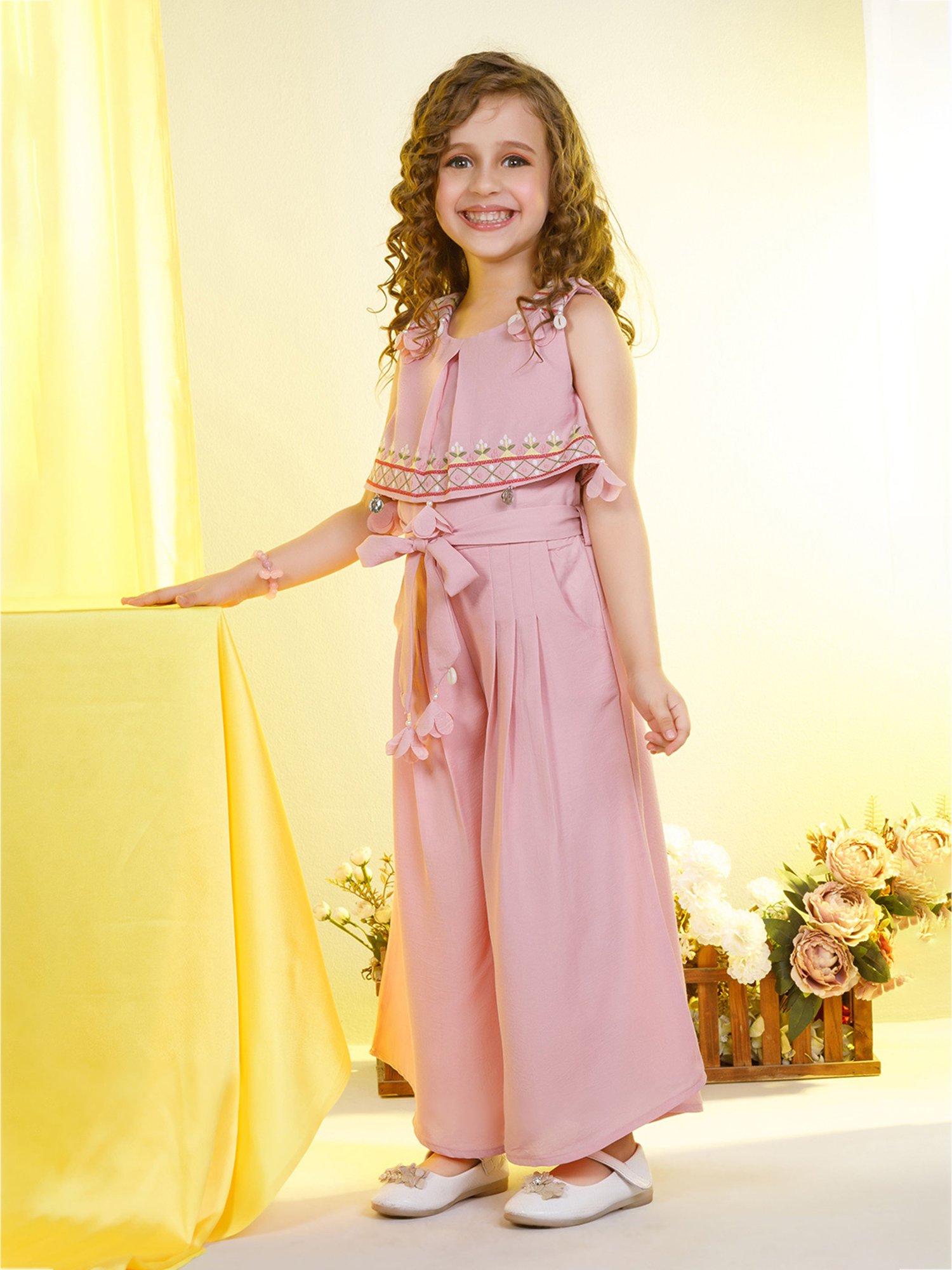 Stylestone Kids Red Printed Jumpsuit