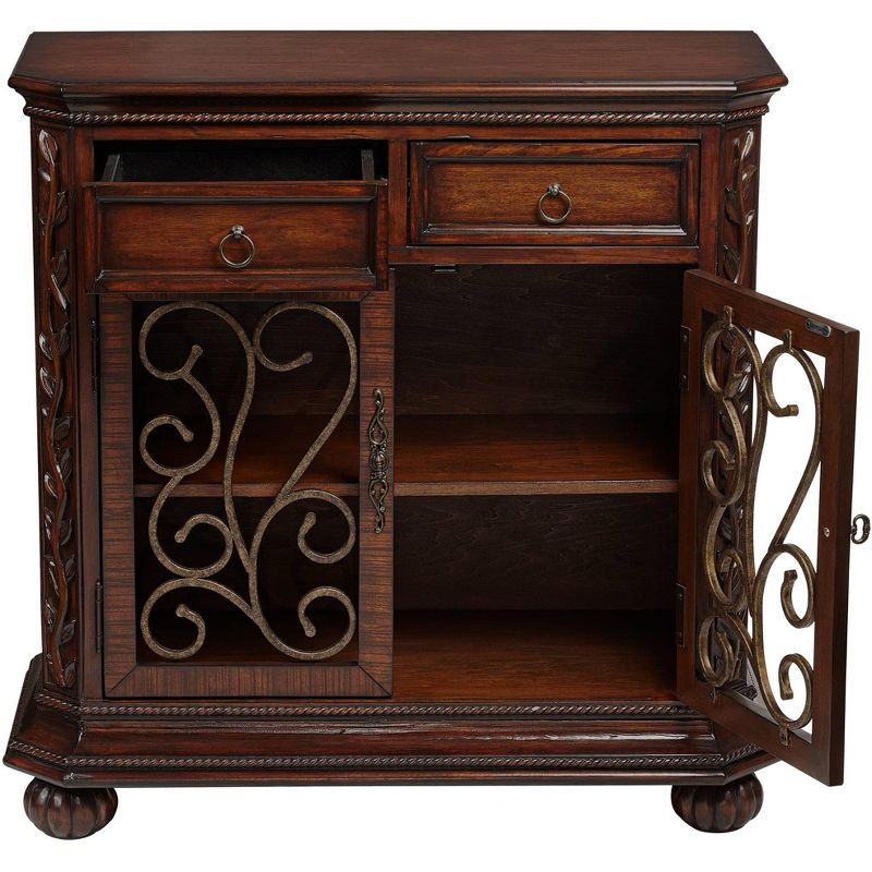 Kensington Hill Arriana 35" High Dark Cherry Wood 2-Door Console