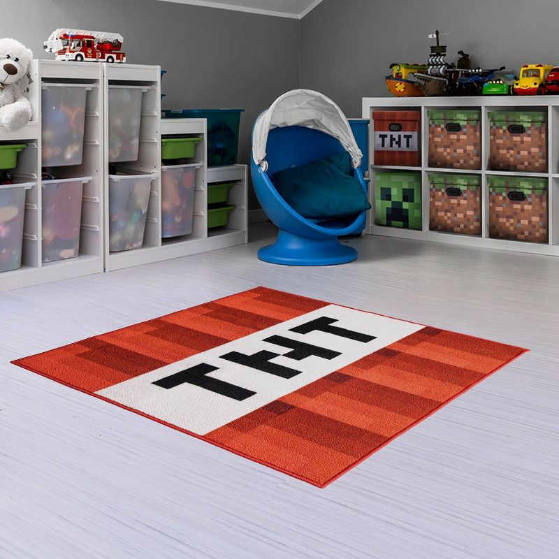 39"x39" Minecraft Red TNT Area Rug