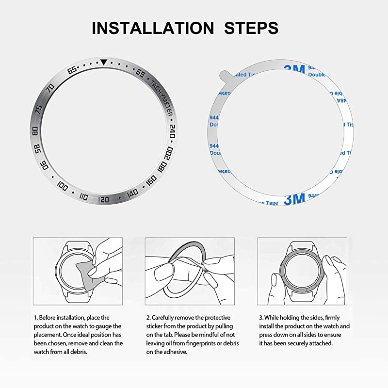 Stainless Steel Bezel Ring Compatiable with Garmin Fenix 5/5 Plus Bezel Ring Adhesive Cover Anti Scratch & Collision Protector for Garmin Watch Accessory (Black- Not Fit Fenix 5X / 5S)