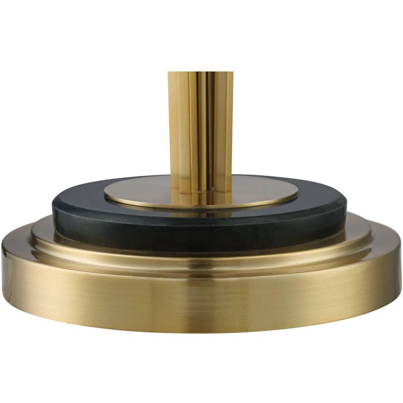 Possini Euro Design Palisade Satin Brass and Marble Modern Luxe Floor Lamp