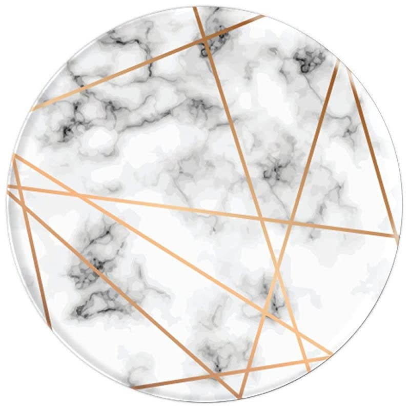 amp WHITE MARBLE WITH GOLD LINES PopSockets Grip and Stand for Phones and Tablets