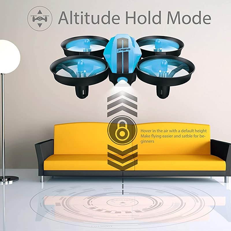U46 Mini Drone for Kids 24Ghz RC Drones with Auto Hovering Headless Mode Nano Quadcopter Blue