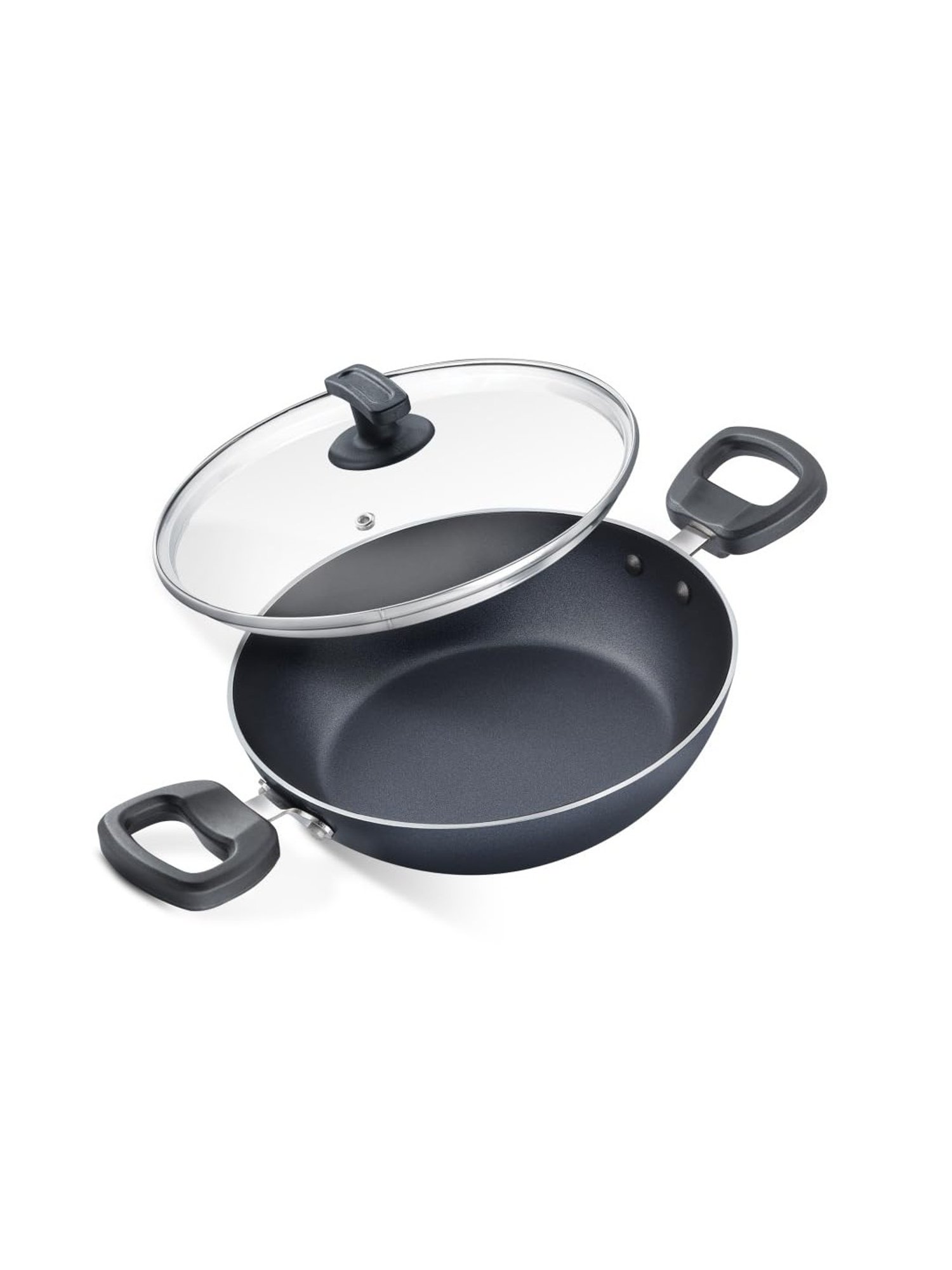 Judge by Prestige Everyday Black Aluminium Kadhai 22 cm with Lid 1.6 L